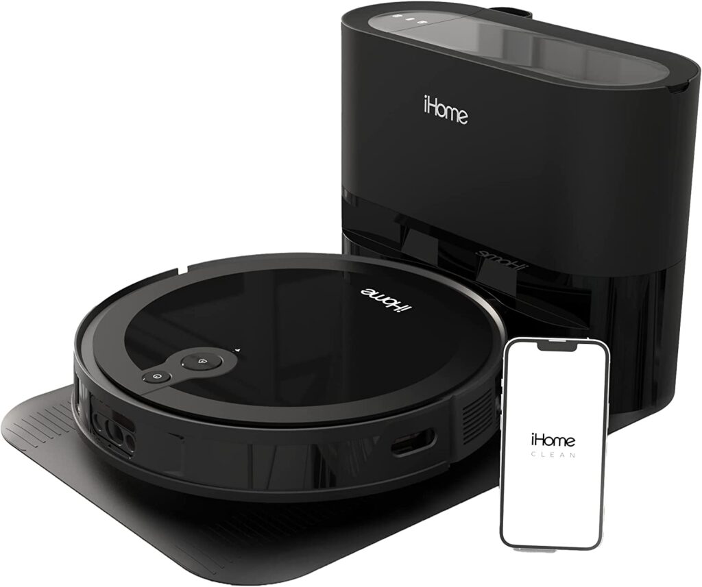 iHome AutoVac Luna Pro 3-in-1 Robot Vacuum and Vibrating Mop with Auto Empty Base